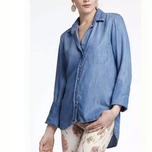 Anthropologie Elevenses Chambray Shirt